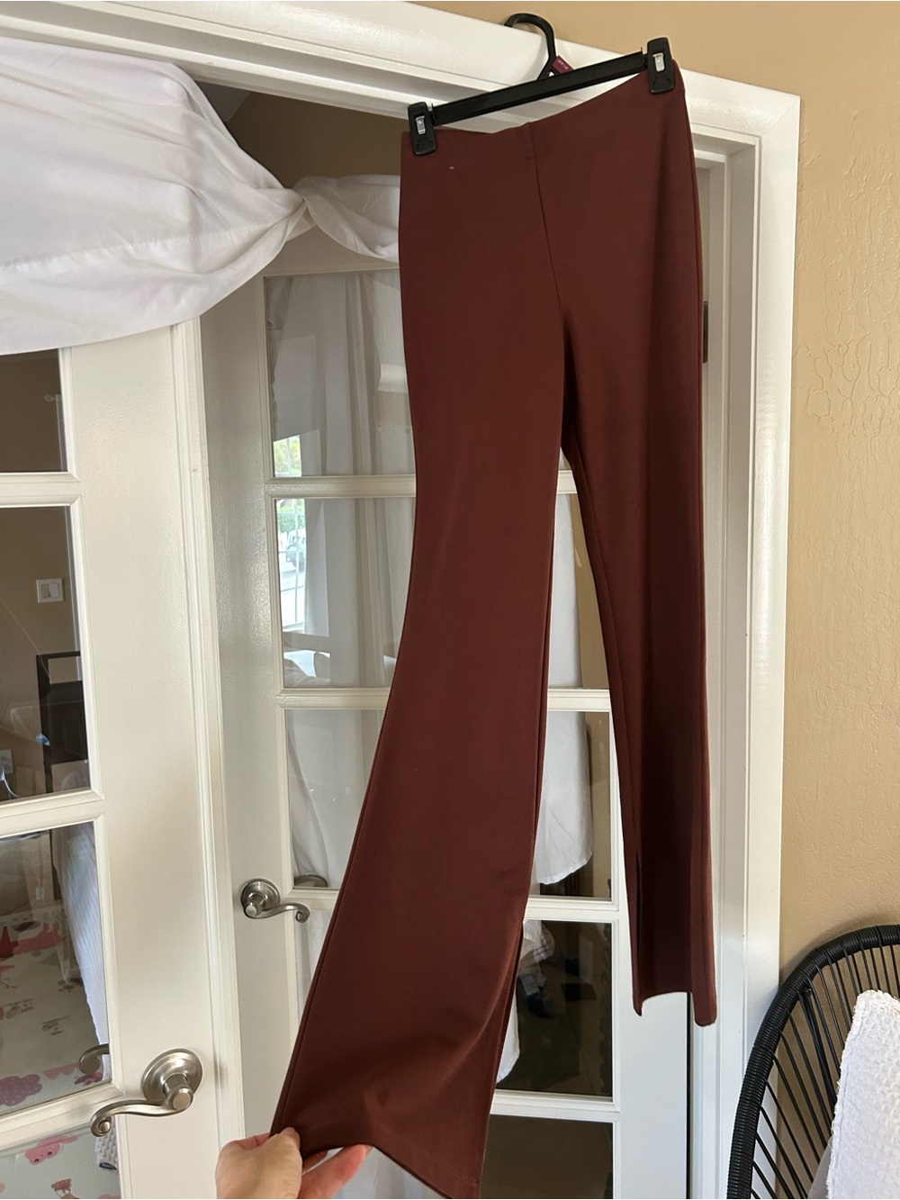 Women's High-Waist Wide-Leg Pants in Deep Brown
